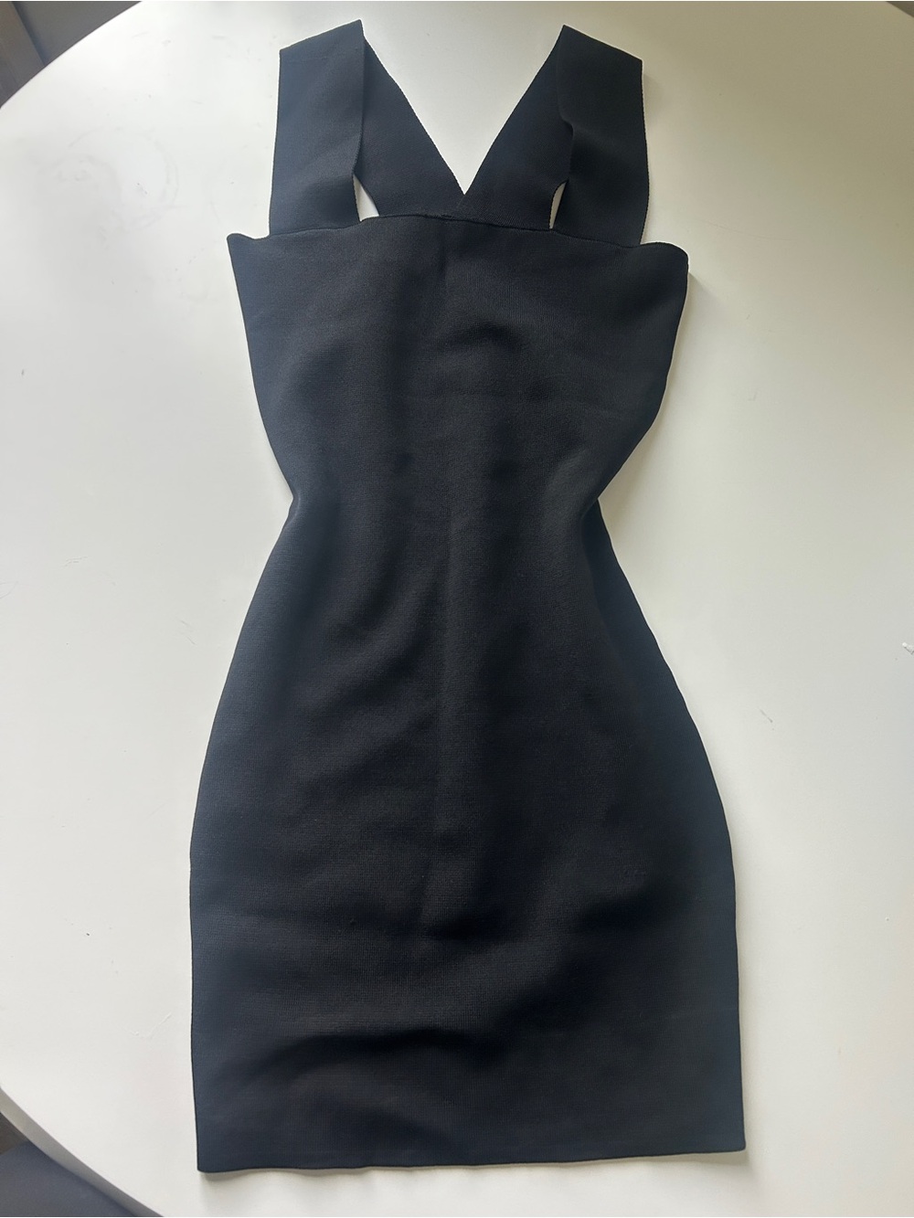 Black Cross-Strap Mini Bodycon Dress